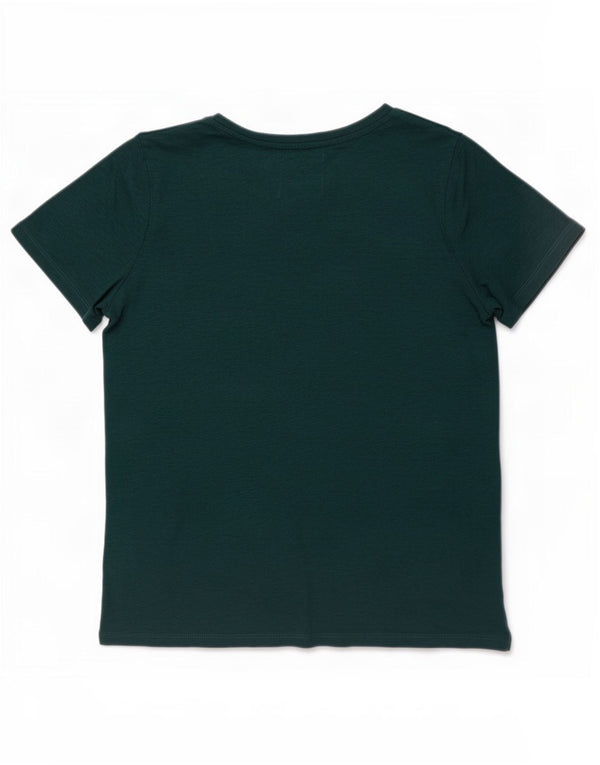T-shirt damski Superdry Top UK 14, duża, zielona bawełna w plamki
