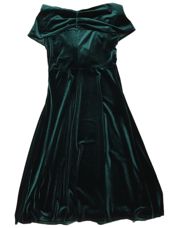 Quiz Damska welurowa sukienka maxi UK 12 Średni zielony poliester