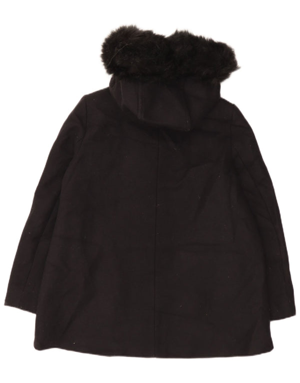 Damski płaszcz oversize z kapturem Zara UK 10, mała czarna wełna