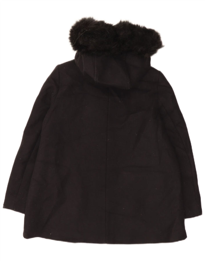 Damski płaszcz oversize z kapturem Zara UK 10, mała czarna wełna