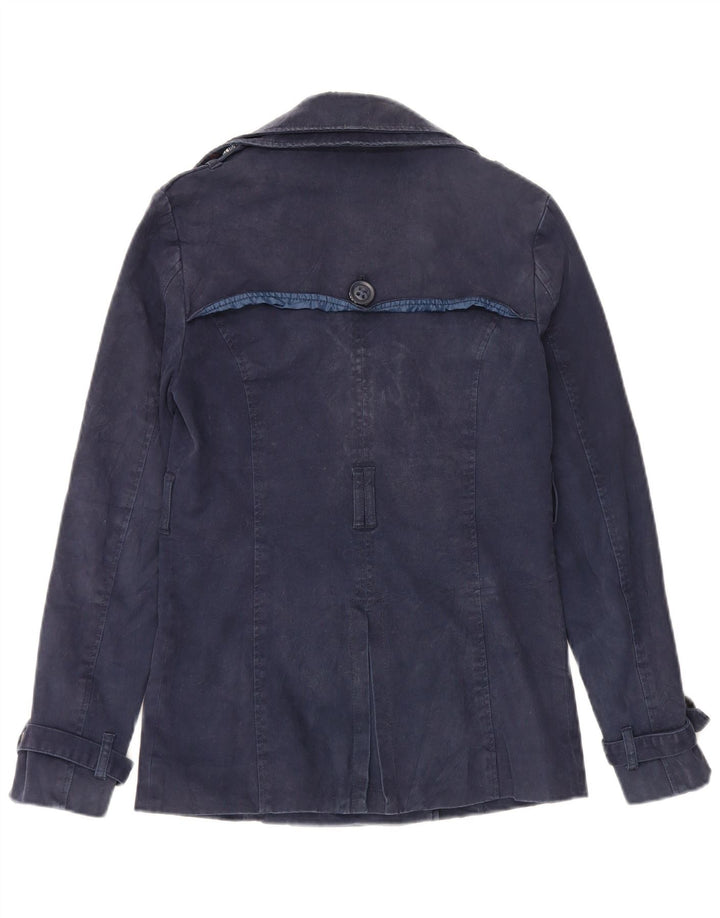 Damski płaszcz groszkowy Superdry UK 6 XS, granatowy, bawełniany