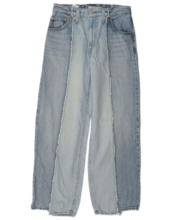Damskie luźne dżinsy Levi's Baggy W24 L28 Niebieska bawełna z blokami kolorów