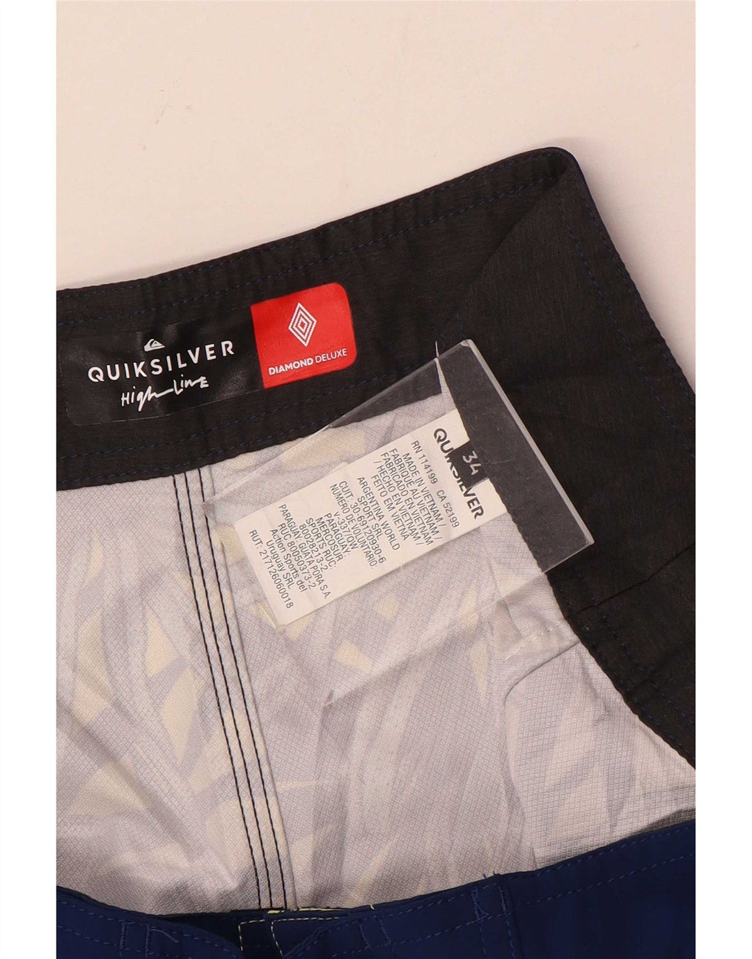 Męskie spodenki kąpielowe Quiksilver, duże, niebieskie, z poliestru w kwiaty