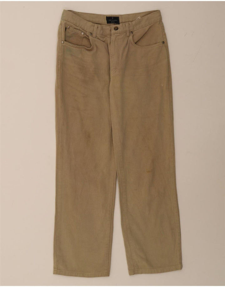 TRUSSARDI Mens Straight Jeans W33 L28 Beige Cotton Vintage Trussardi and Second-Hand Trussardi from Messina Hembry 