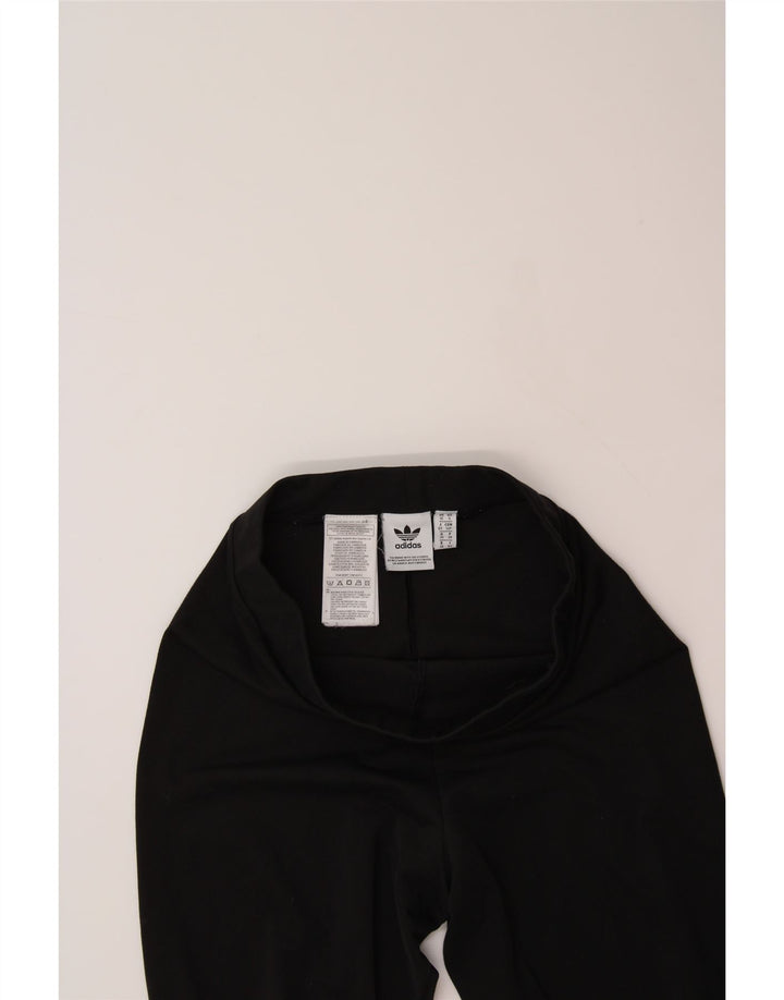 ADIDAS Womens Graphic Leggings UK 10 Small  Black Polyester Vintage Adidas and Second-Hand Adidas from Messina Hembry 