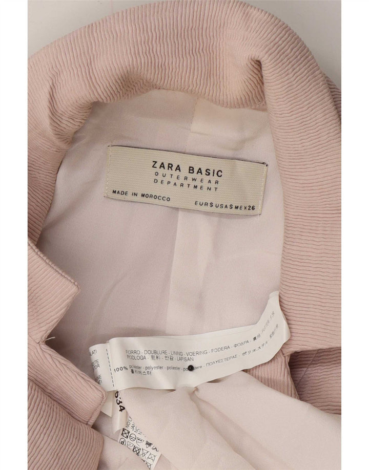 Damski płaszcz oversize Zara UK 10, mały, różowy, poliester