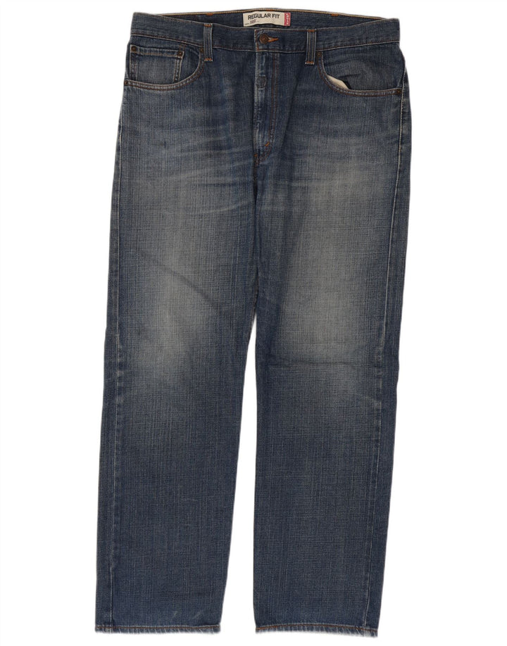 Męskie jeansy Levi's 505 o regularnym kroju W38 L32 Niebieska bawełna