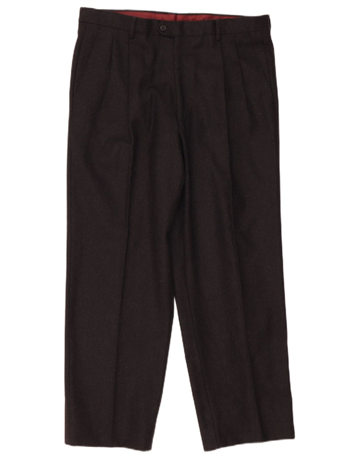 Męskie spodnie garniturowe Titanus IT 52 XL W36 L29 Szara dziewicza wełna