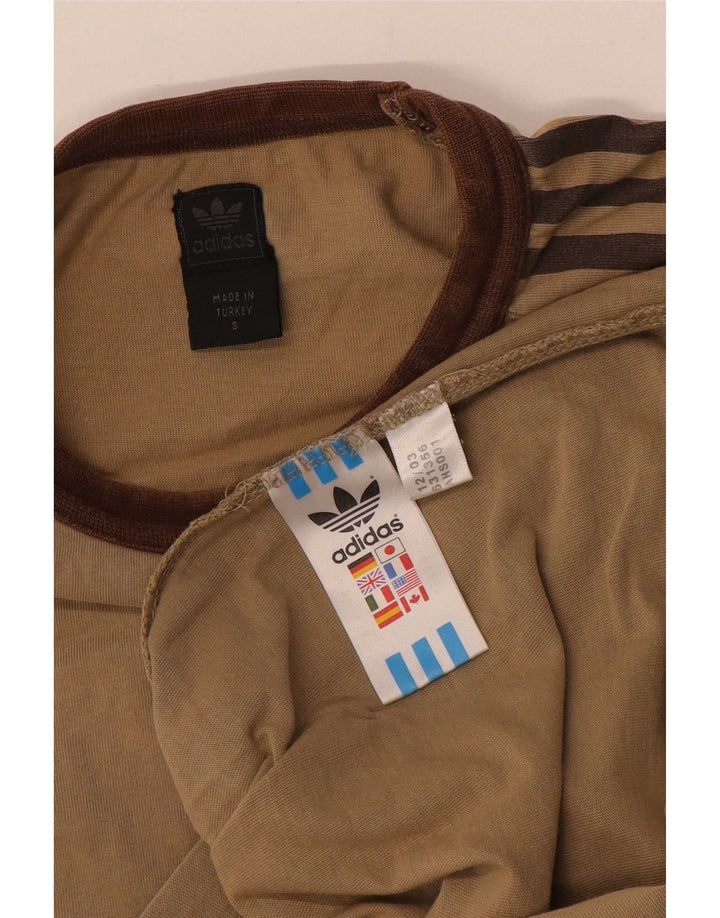 Adidas Męski T-Shirt Top Mały Beżowy