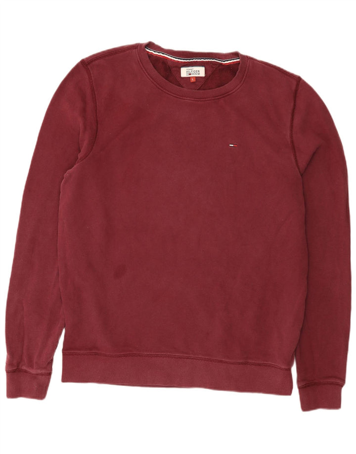 Męska bluza Tommy Hilfiger, duża, bordowa bawełna