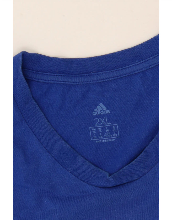 Męska koszulka graficzna Adidas Top 2XL niebieska