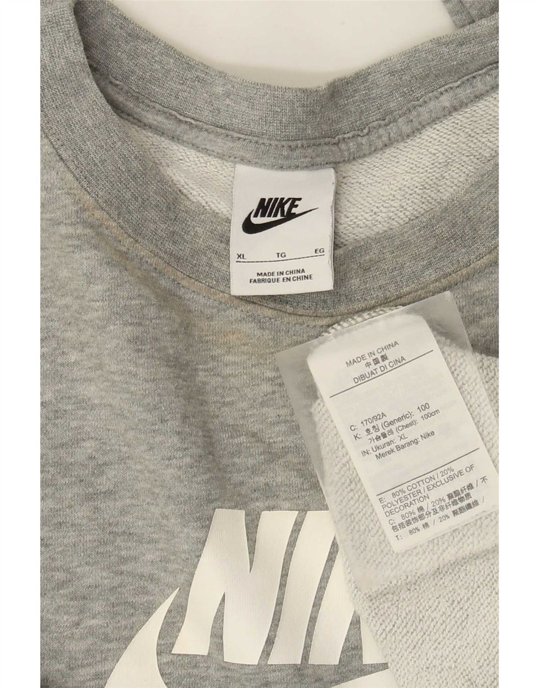 Damska bluza dresowa Nike Graphic Oversize UK 18 XL, szara, nakrapiana