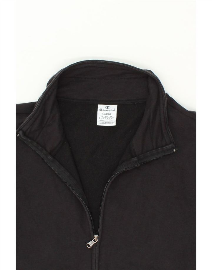 CHAMPION Womens Tracksuit Top Jacket UK 16 Large Black Cotton Vintage Champion and Second-Hand Champion from Messina Hembry 