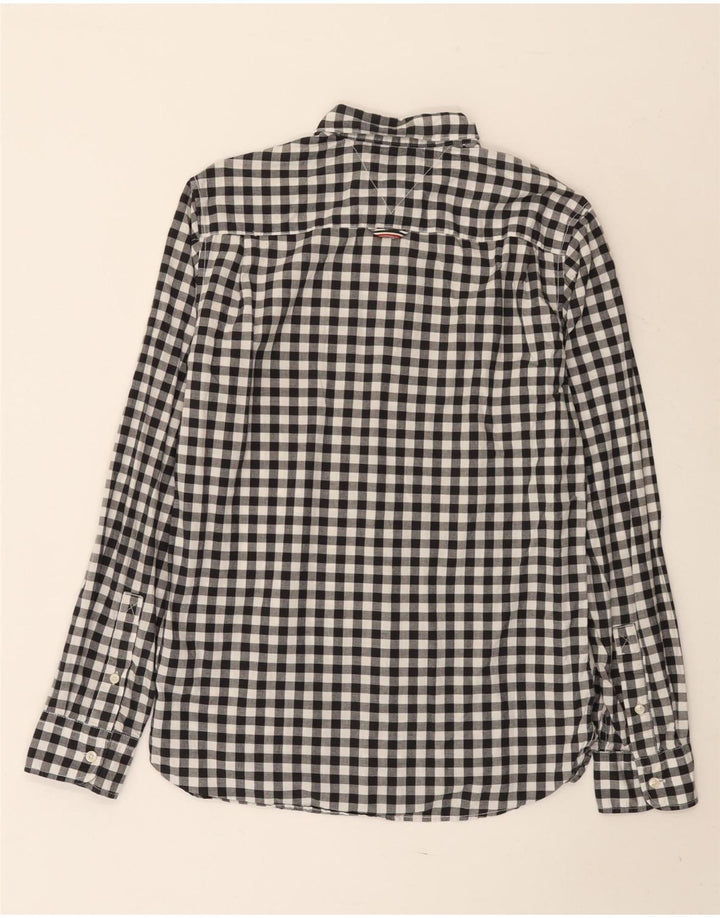 Koszula męska TOMMY HILFIGER, mała, czarna, bawełniana w kratkę