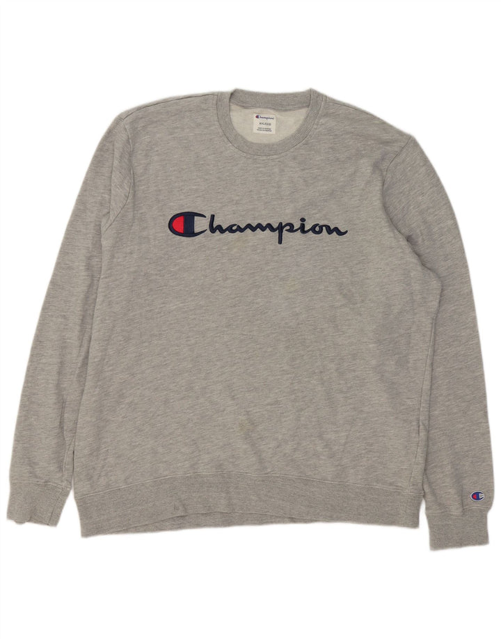 Męski sweter z grafiką Champion, 2XL, szara, nakrapiana bawełna