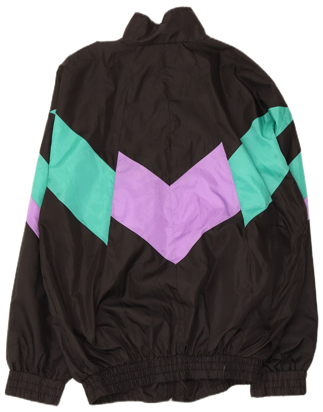Kurtka męska dresowa w stylu vintage, duża, czarna, z blokami kolorów