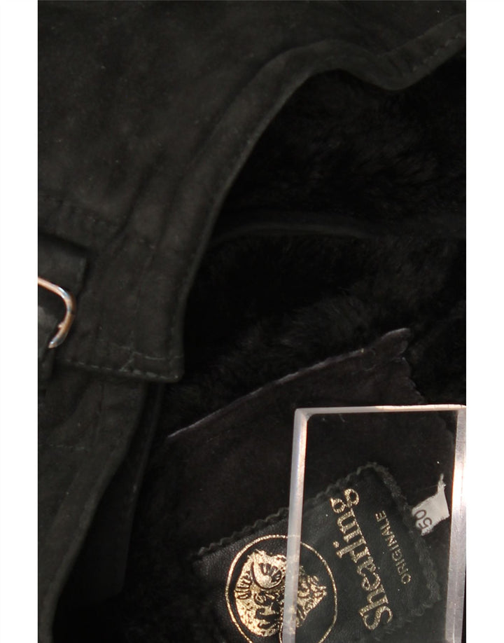 Vintage męska kurtka Shearling IT 50 Large Black Shearling