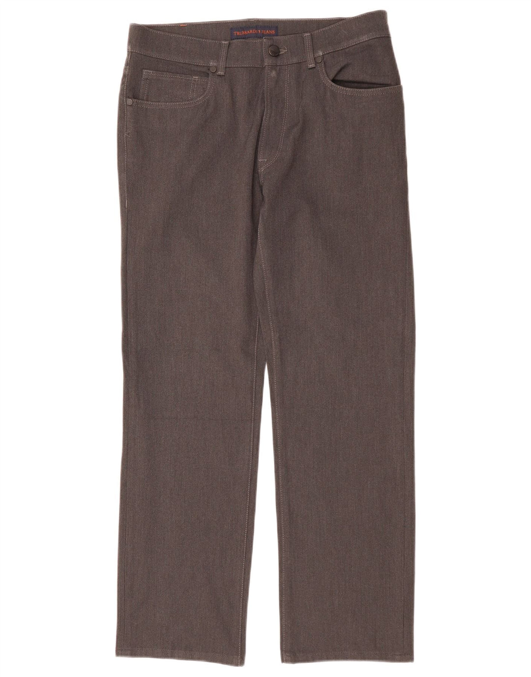 Damskie proste spodnie Trussardi W33 L29 Szary poliester