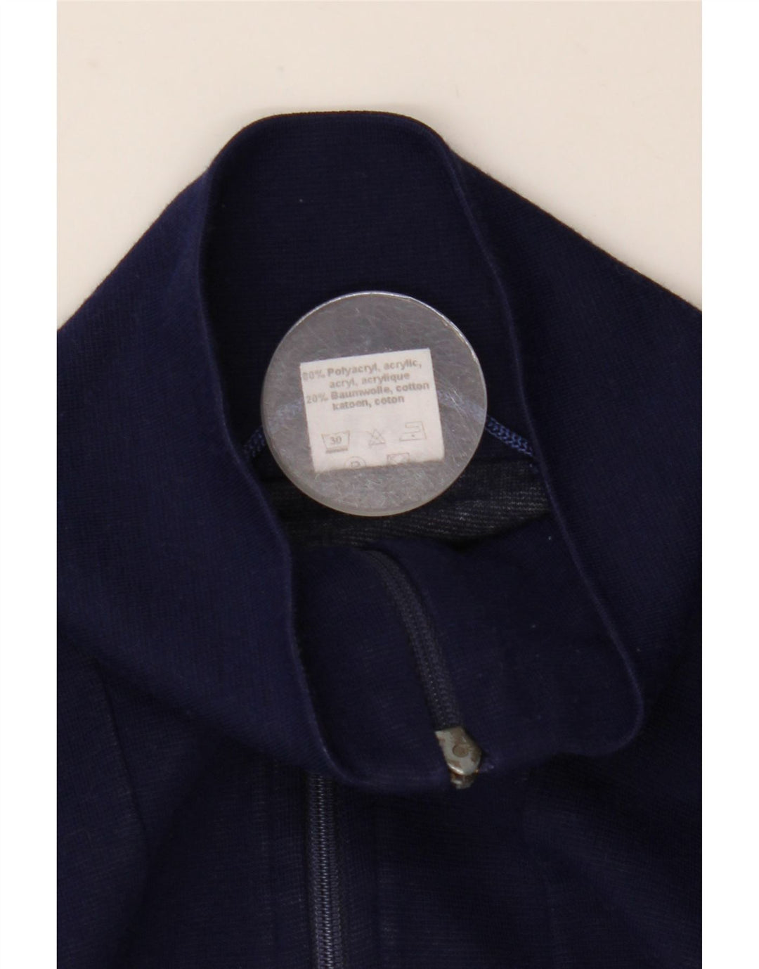 Vintage męska bluza dresowa XL granatowa, akrylowa w paski