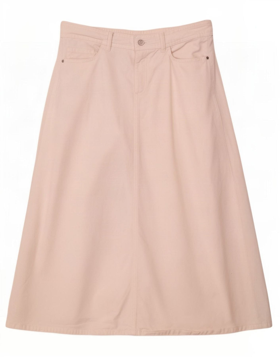 Damska spódnica midi jeansowa Zara, średnia W28, biała bawełna