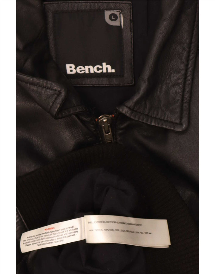 Kurtka skórzana męska typu bomber Bench UK 40, duża, czarna