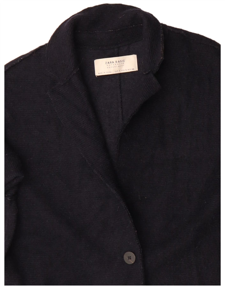 Damski płaszcz oversize ZARA UK 10, mały, granatowy, wełniany