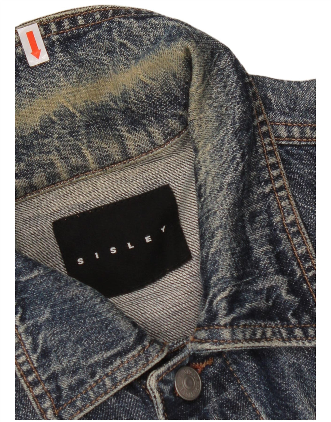 SISLEY Mens Denim Jacket UK 40 Large Blue Cotton