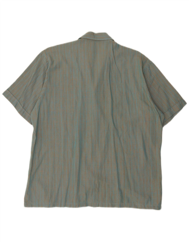 Męska koszula z krótkim rękawem Van Heusen XL, niebieska, bawełniana w kratkę