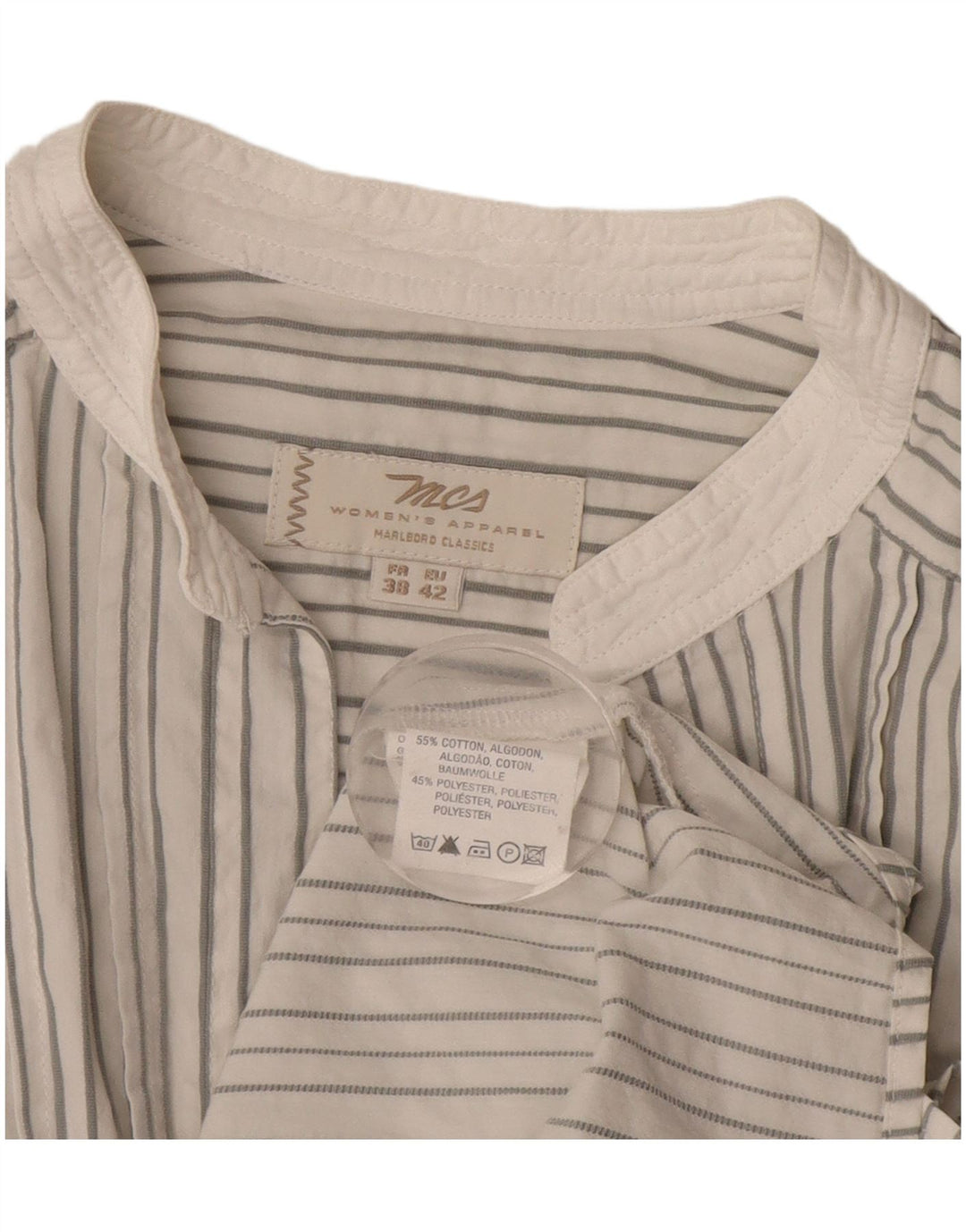 Marlboro Classics Damska bluzka z rękawem 3/4, EU 42, duże, szare prążki