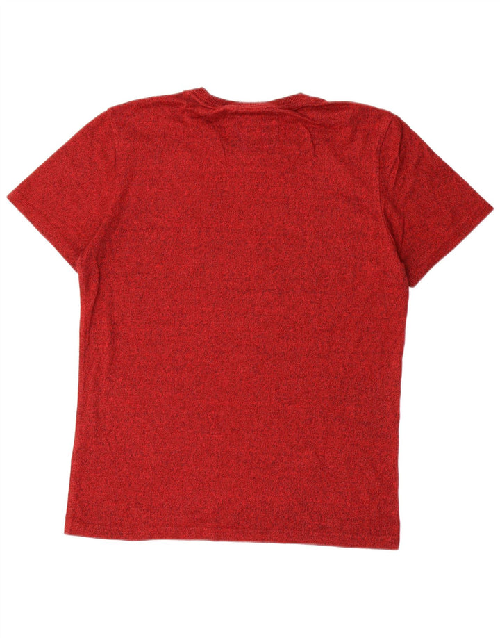 SUPERDRY Męski T-shirt z grafiką, duży, czerwony, bawełniany