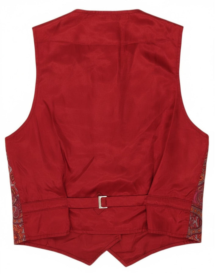 Vintage męska kamizelka w kolorze bordowym Paisley