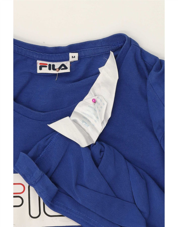 Męska koszulka z grafiką Fila Top, średnia niebieska bawełna