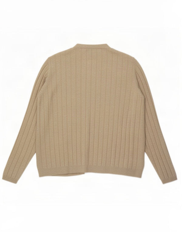 Marks & Spencer Damski sweter oversize z otwartym kardiganem, UK 18 XL, beżowy