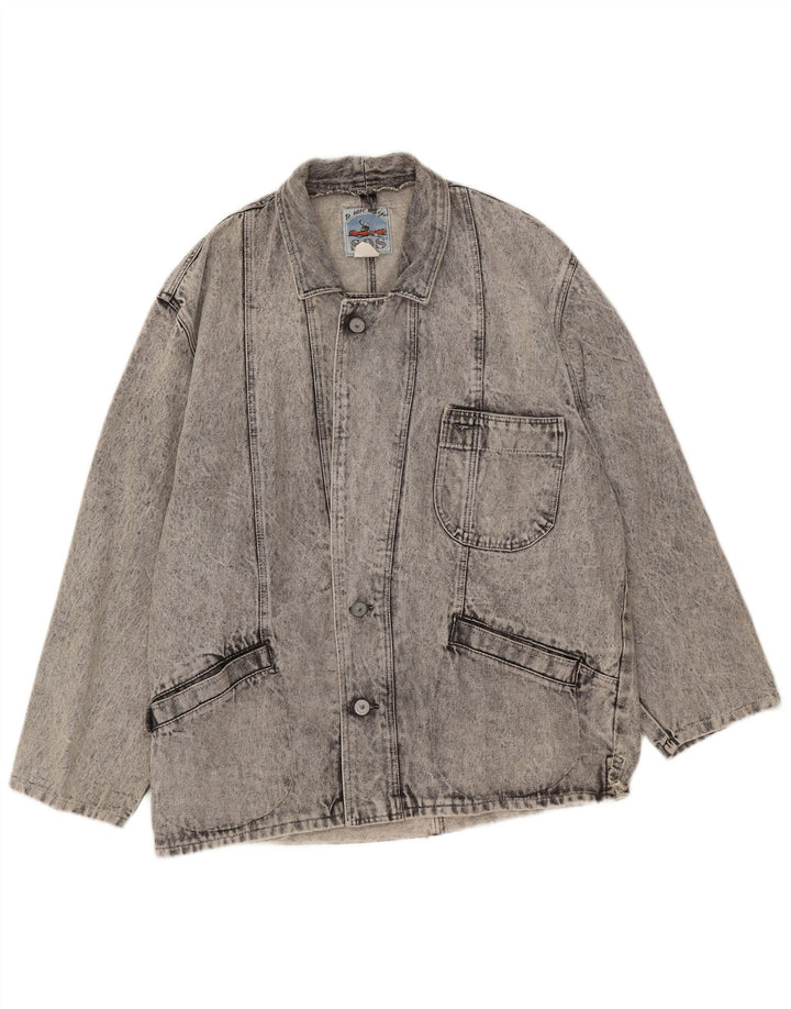 Męska kurtka dżinsowa Sos UK 38, średnia szara bawełna