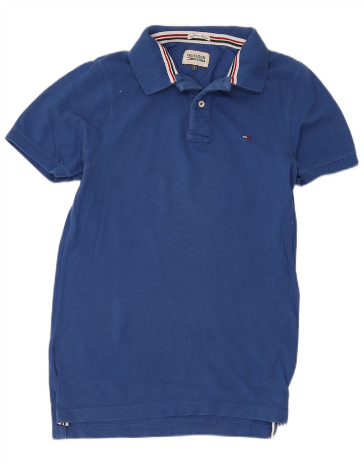 Męska koszulka polo Tommy Hilfiger, mała, niebieska, bawełniana