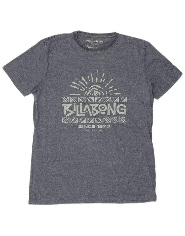 Męski T-shirt z grafiką BILLABONG o dopasowanym kroju, mały, niebieski, bawełniany