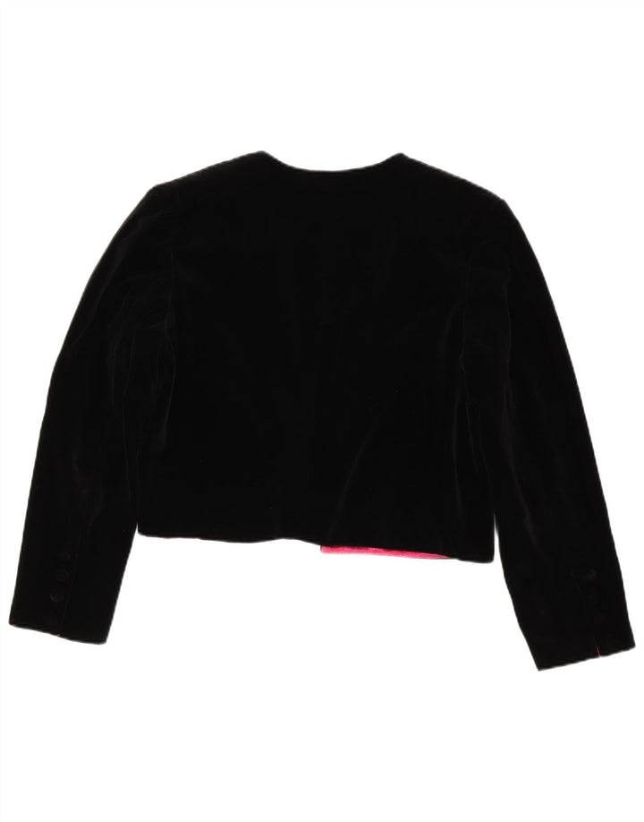 Luisa Spagnoli Damska otwarta kurtka bolerko IT 44, średnia czarna bawełna