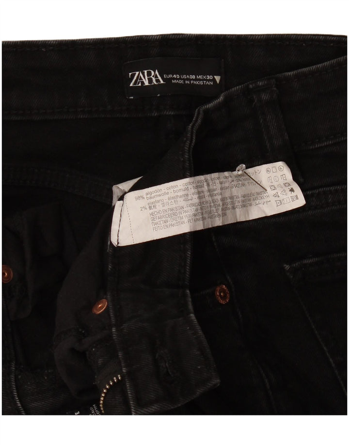 Dżinsy damskie Zara Cropped EU 40 Medium W30 L25 Czarna bawełna