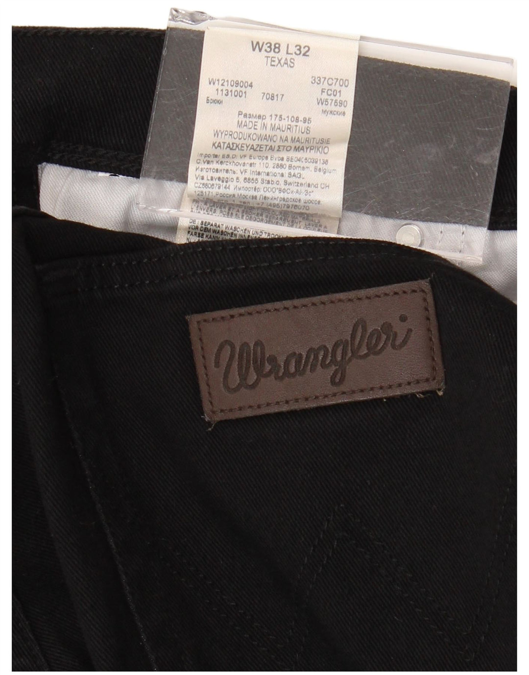 Męskie jeansy WRANGLER Texas Straight W38 L32, czarne, bawełniane