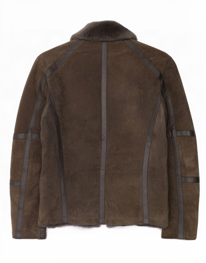 Męska zamszowa kurtka motocyklowa Zara UK 40, duża, khaki