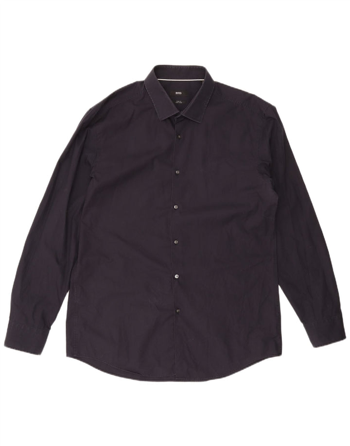 Koszula męska HUGO BOSS Slim Fit, rozmiar 44 17 1/2 XL, granatowa, bawełniana