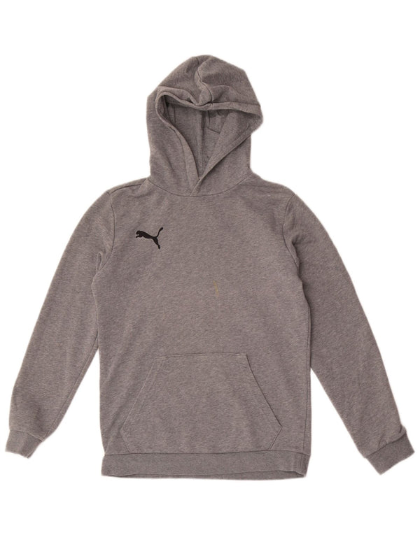 Chłopięcy sweter z kapturem Puma 13-14 lat, szary, bawełniany w plamki