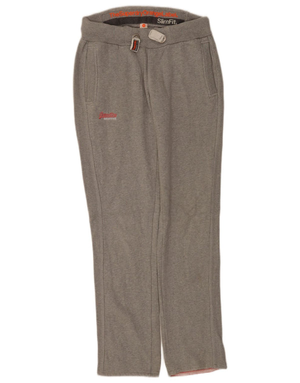 Damskie spodnie dresowe Superdry Slim Fit UK 4 XS, szara bawełna w plamki