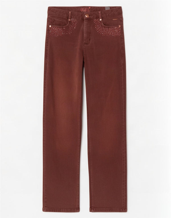 Marks & Spencer Damskie proste spodnie na co dzień UK 10 Small W28 L27 Brązowe
