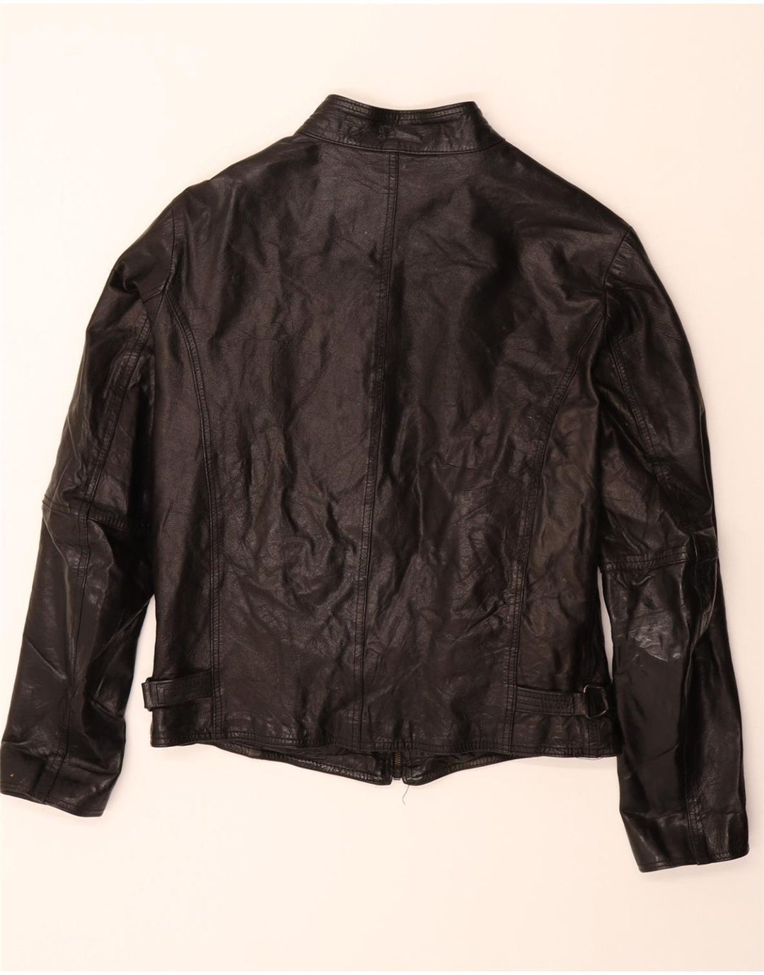 RIFLE Womens Leather Jacket UK 14 Large Black Leather