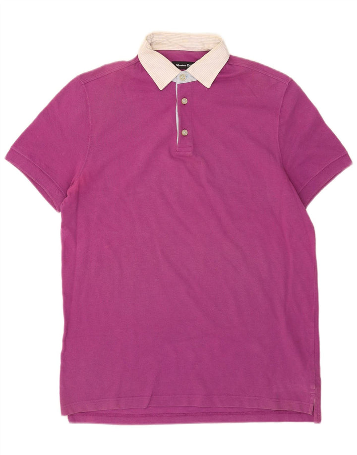 Męska koszulka polo Massimo Dutti, bawełniana, w kolorze średniego różu