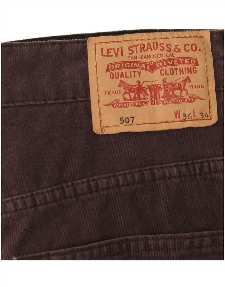 Męskie spodnie sztruksowe LEVI'S 507 Bootcut W36 L34 Brązowa bawełna