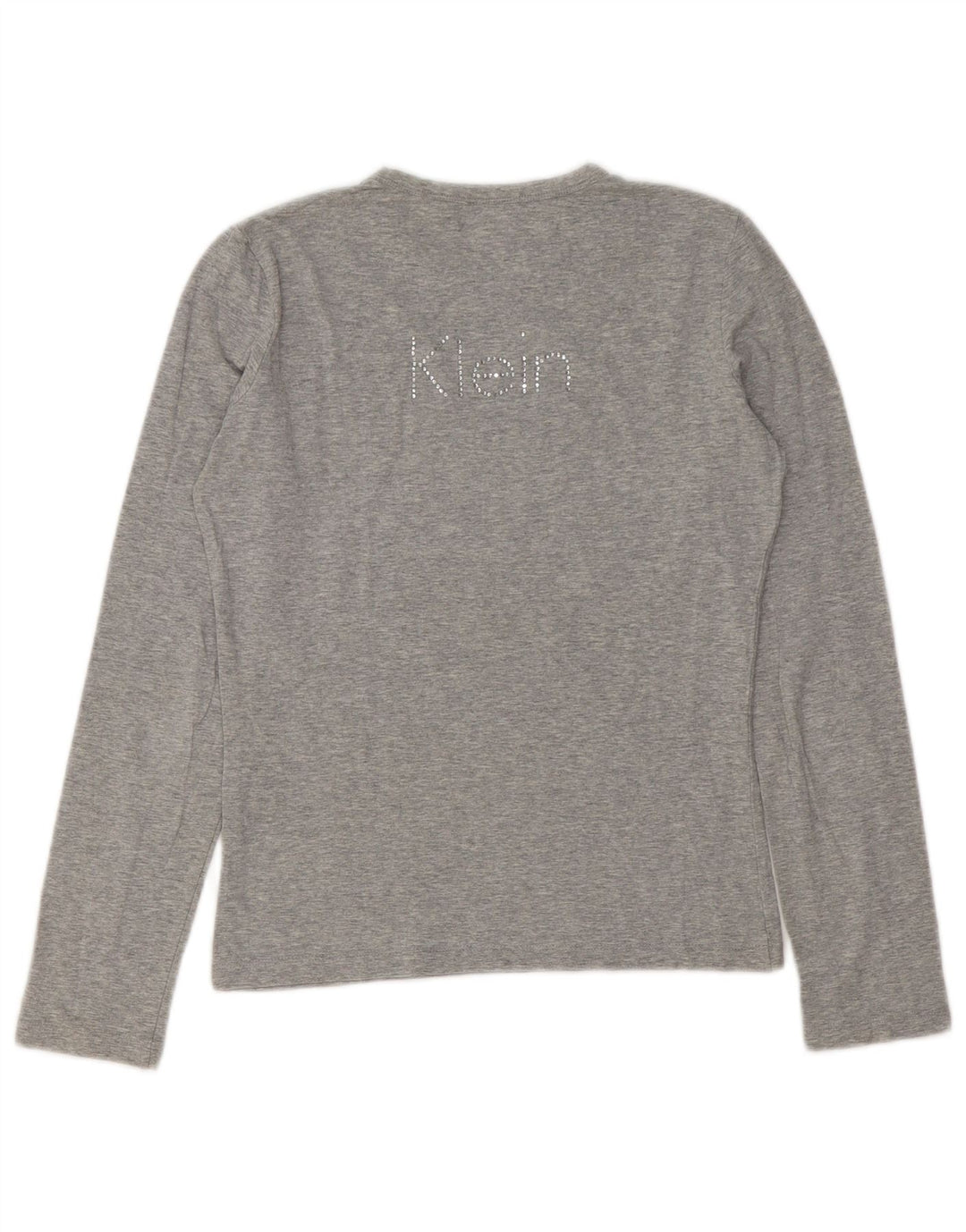 Damski top z grafiką Calvin Klein Jeans z długim rękawem, UK 12, średnioszary, nakrapiany