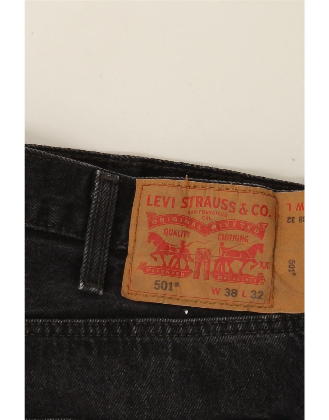 Męskie jeansy LEVI'S 501 Straight W38 L32 Czarne bawełniane