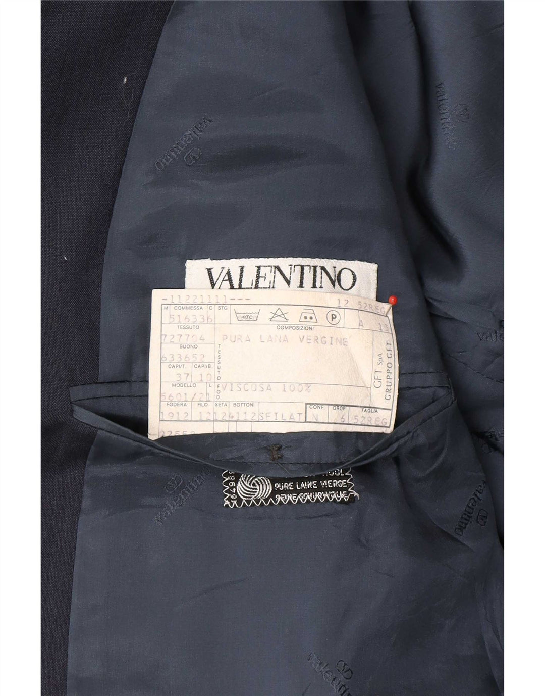 Valentino Męska marynarka zapinana na 2 guziki IT 52 XL Granatowa, nowa wełna
